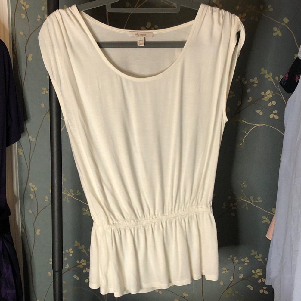 Anthropologie Grecian Ella Moss Cream Sleeveless Top Size S